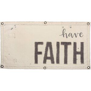 “Have Faith” Canvas Banner with Appliqué Lettering